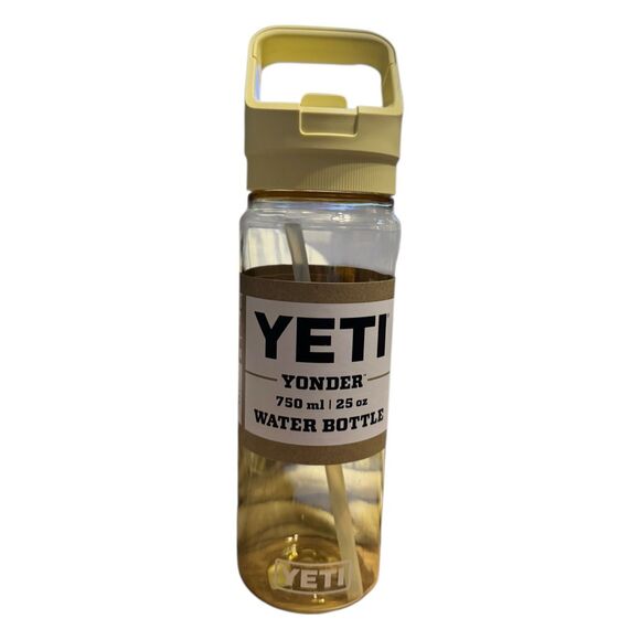YETI Yonder Water Bottle 750ml 25oz Daybreak Yellow with Yonder Straw Cap - Picture 2 of 3